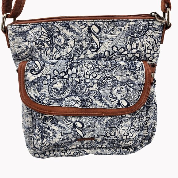 Sakroots Artist Circle Crossbody Shoulder Bag Floral Print 11"x10" NWOT - Picture 1 of 12